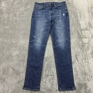 American Eagle Jeans Mens 29x32 Blue Athletic Skinny Air‎ Flex+ Temp Tech Denim